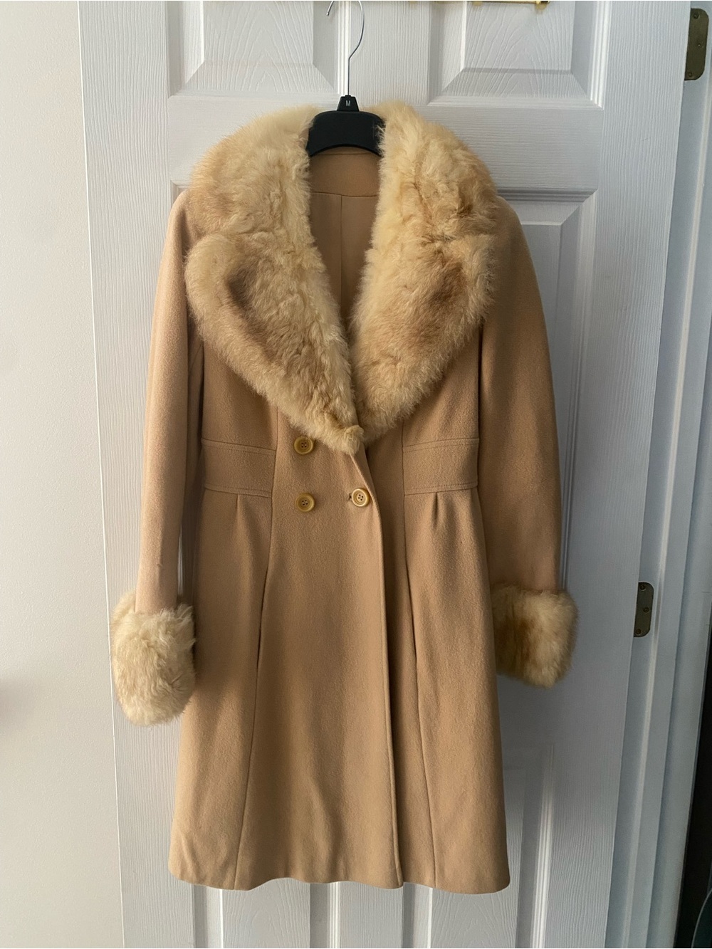 Vintage Fur Collar Pea Coat